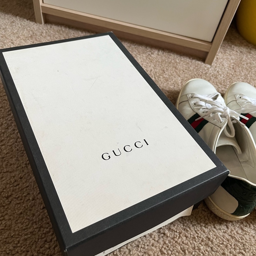 Gucci Ace Sneakers Size 39.5 | White Leather w/ Web Stripe - Picture 10 of 10